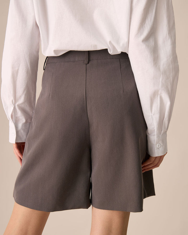 Anna-Berg | Women's Wide-leg Shorts, Coffee, Cotton