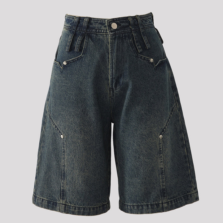 Women's Five-Quarter Pants Denim Pants Loose Hip-Covering American High Street Shorts