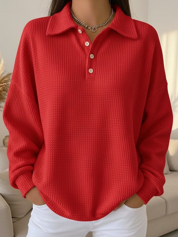 Ava | Soft Knit Polo Sweater