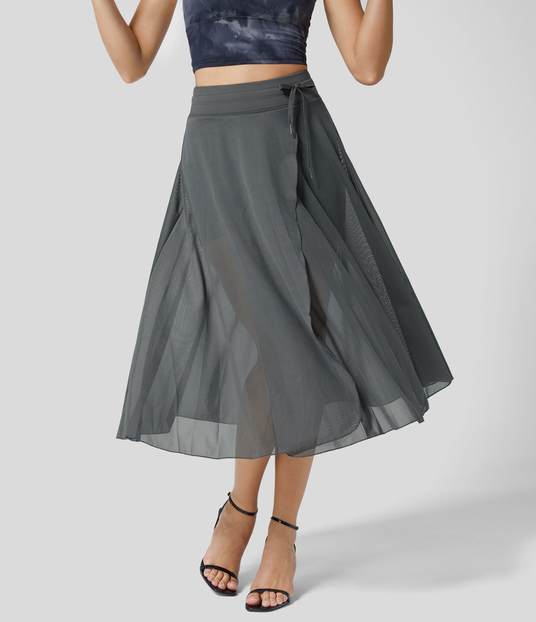 Flowy Pleated A-Line Midi Skirt