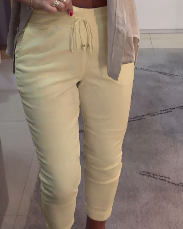 Drawstring Casual Pencil Pants