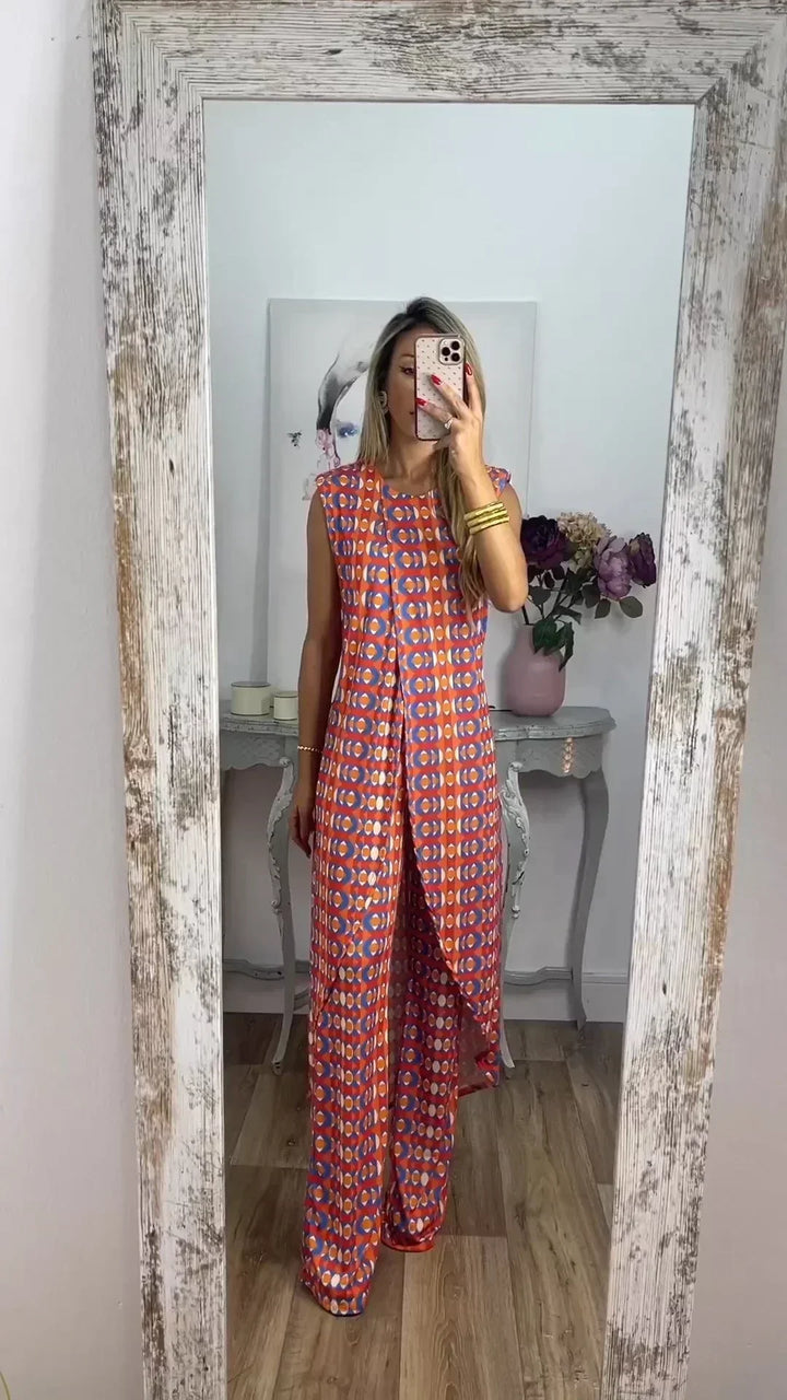 Liselotte | Sleeveless Top and Loose Pants Set