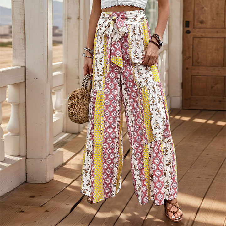 Tribal Print Loose Tie Pants