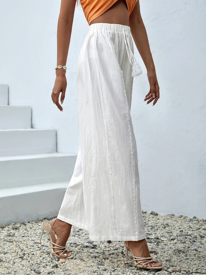 Chic High Waist Fringe Trousers