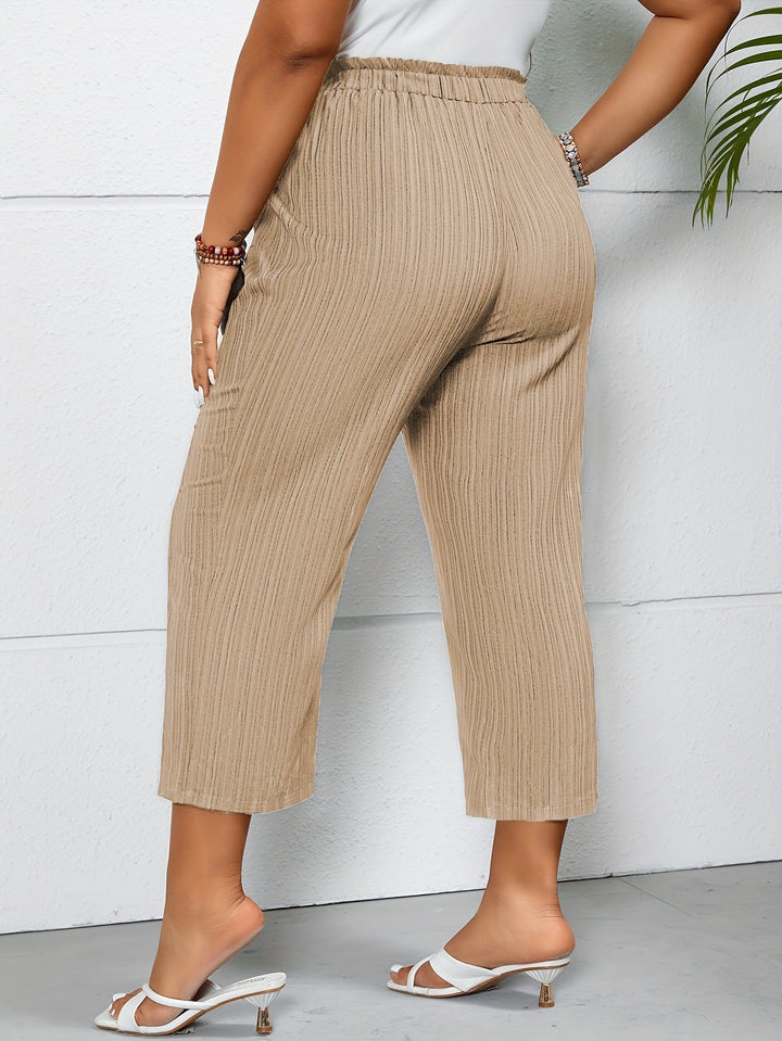 Comfortable High Waist Striped Pants