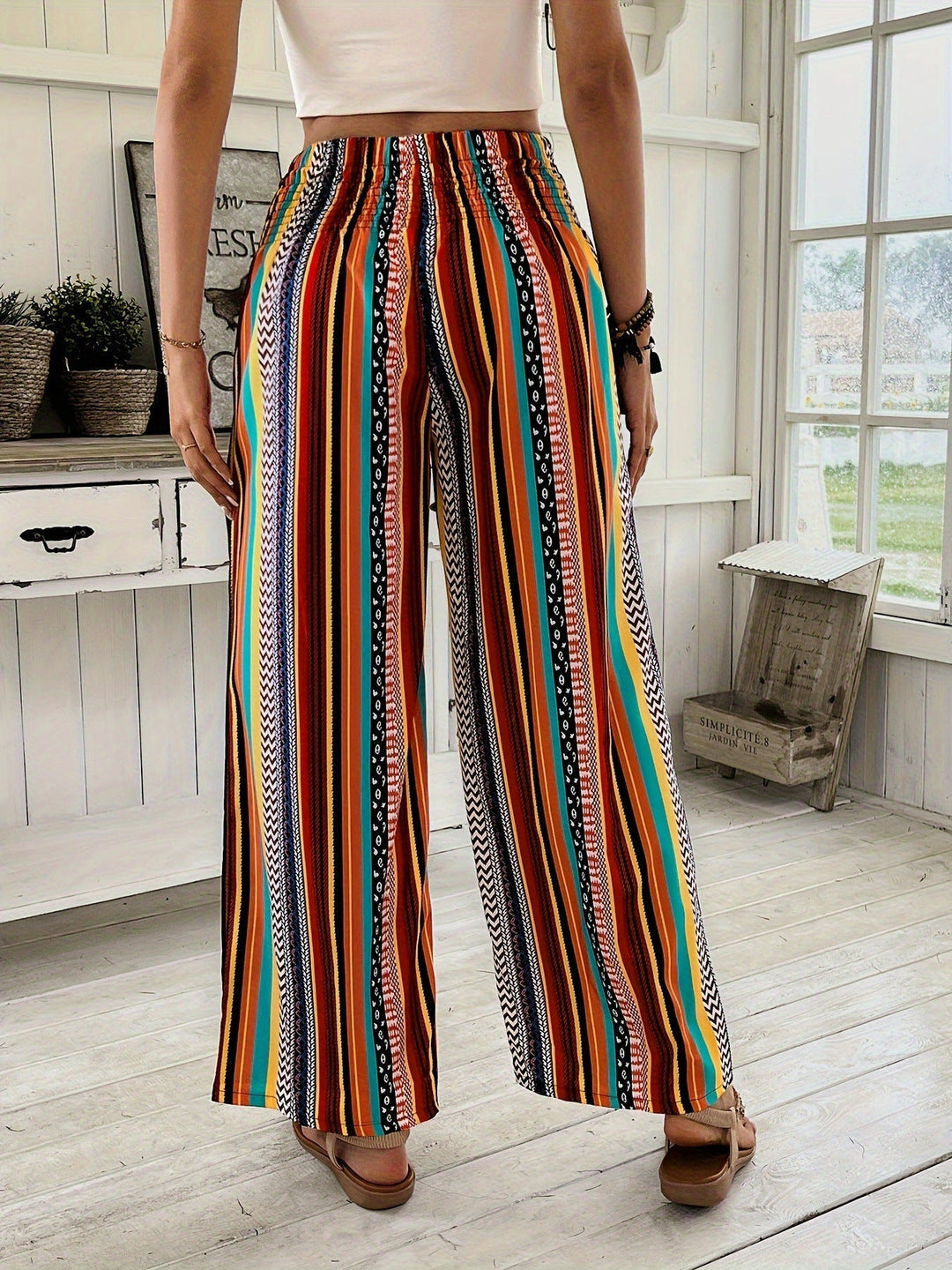 Casual Stripe Print Pant