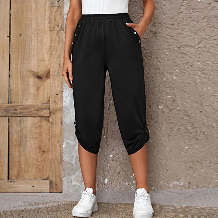 Fashion Casual Elastic Seven Point Pants