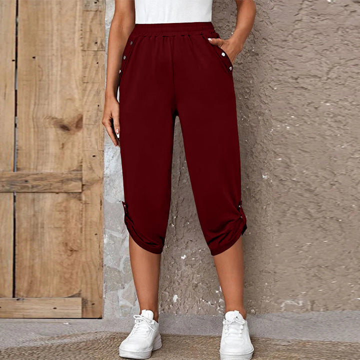 Fashion Casual Seven-Point Elastic Pants