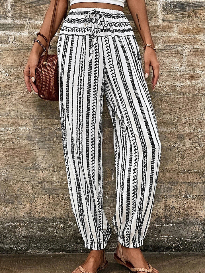 High Waist Striped Pants